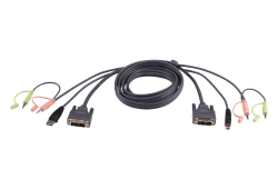 1.8m USB DVI-Dシングルリンク KVMケーブル