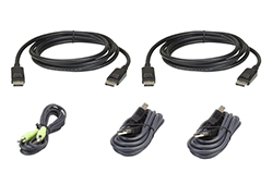 1.8M USB DisplayPort Dual Display Secure KVM Cable Kit