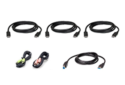 6 Feet USB DisplayPort Triple Display KVM Cable Kit