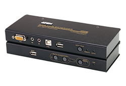 USB VGA/Audio Cat 5 KVM Extender with USB Flash Storage (1024 x 768@250m)