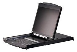 8-Port PS/2-USB VGA Dual Rail LCD KVM-switch med kedjekopplingsport och stöd för USB-kringutrustning