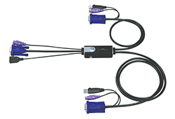 2ポートクロスインターフェースKVMスイッチ