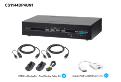 4-Port USB DisplayPort/HDMI Dual Display Universal Secure KVM Switch Kit (PSD PP v4.0 Compliant) – TAA