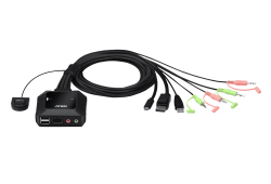 2ポート USB-C DisplayPort ハイブリッド ケーブルKVMスイッチ