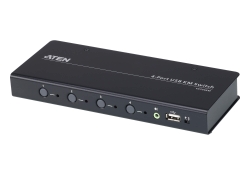Gränslös USB KVM-switch med 4 portar (kablar medföljer)
