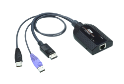USB DisplayPort KVM-adapter för virtuell media (stödjer smartkortsläsare och en de-embedder för ljud)