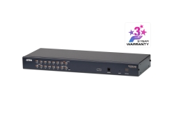 16-portars multigränssnitt (DisplayPort, HDMI. DVI, VGA) Cat 5 KVM-switch