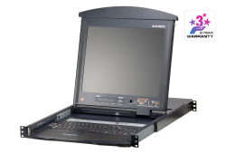 8-portars Cat 5 Dual Rail LCD KVM-switch med kedjekopplingsport