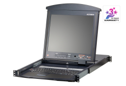 16-portars Cat 5 Dual Rail LCD KVM-switch med kedjekopplingsport