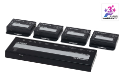 4K HDMI Cat 6 Splitter med 4 portar och mottagare