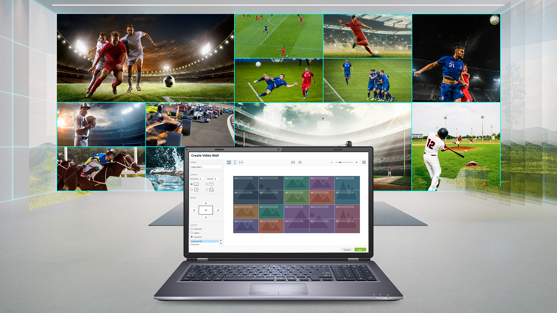 カスタマイズ可能なビデオウォール