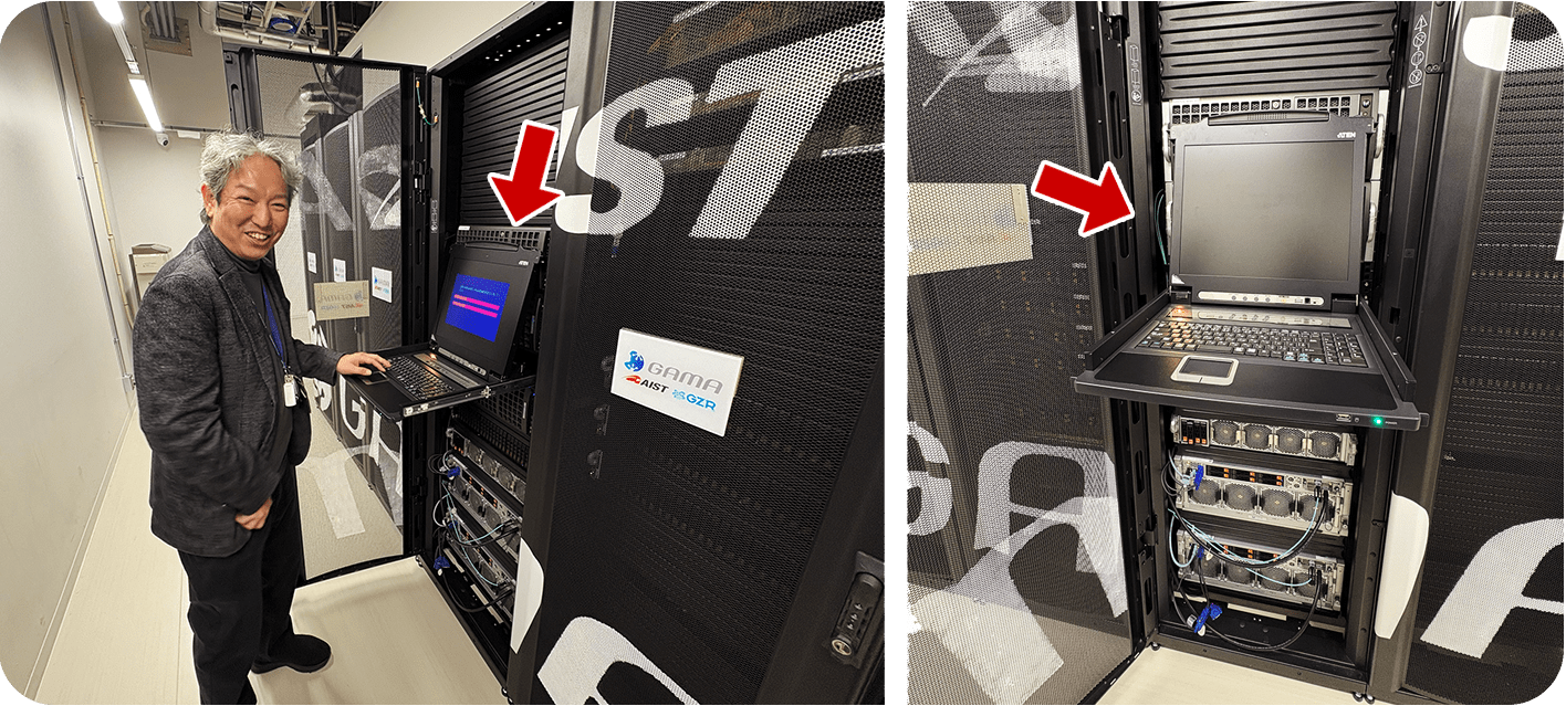 図:サーバーラック内に設置されたATENドロワー